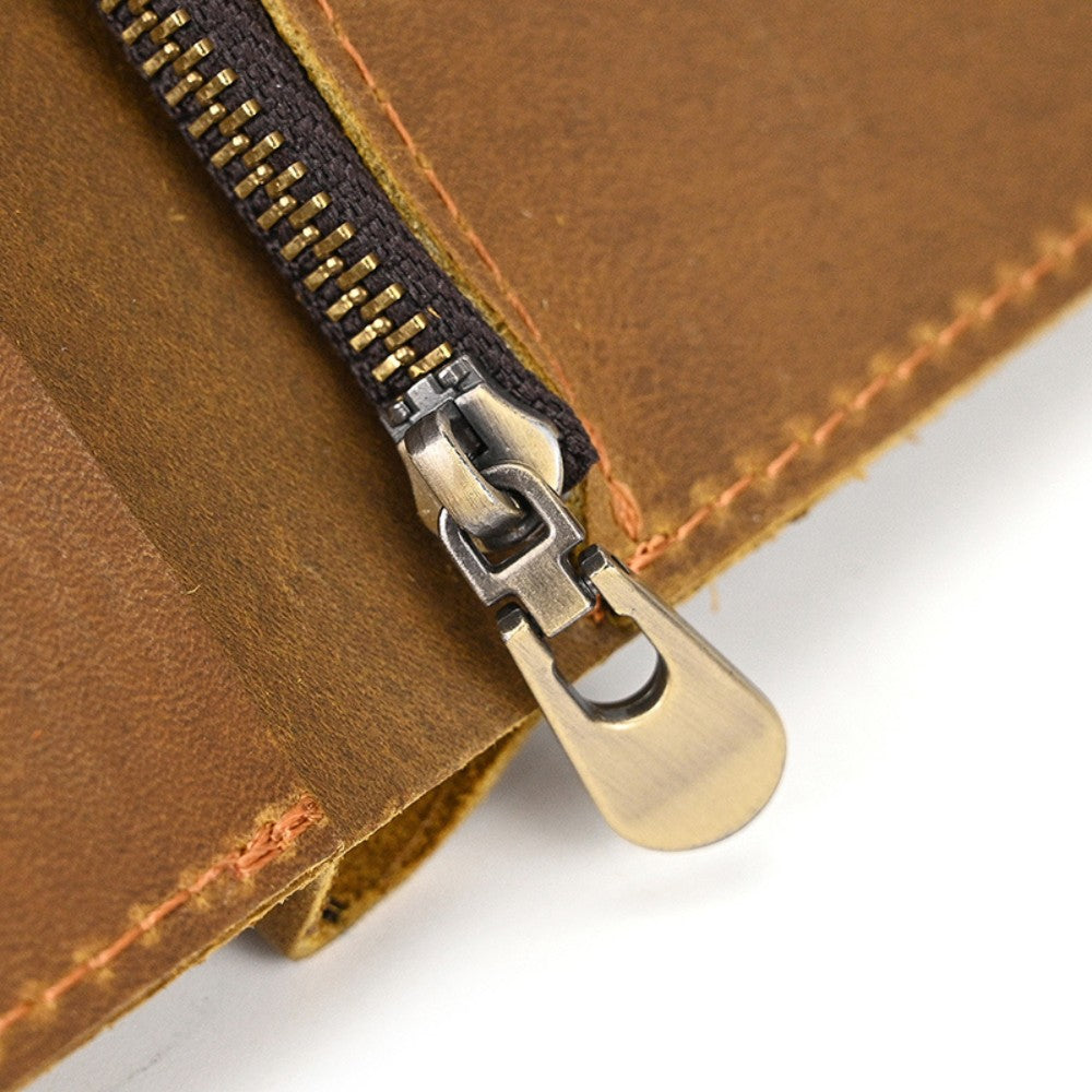 Carteira Masculina de Couro com Zíper