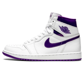 Tênis Air Jordan 1 High "Court Purple White" Branco / Roxo