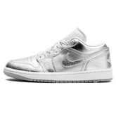 Tênis Air Jordan 1 Low Feminino "Metallic Silver" Cinza