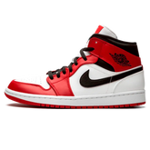 Tênis Air Jordan 1 Mid Feminino "Chicago White Heel" Vermelho / Branco