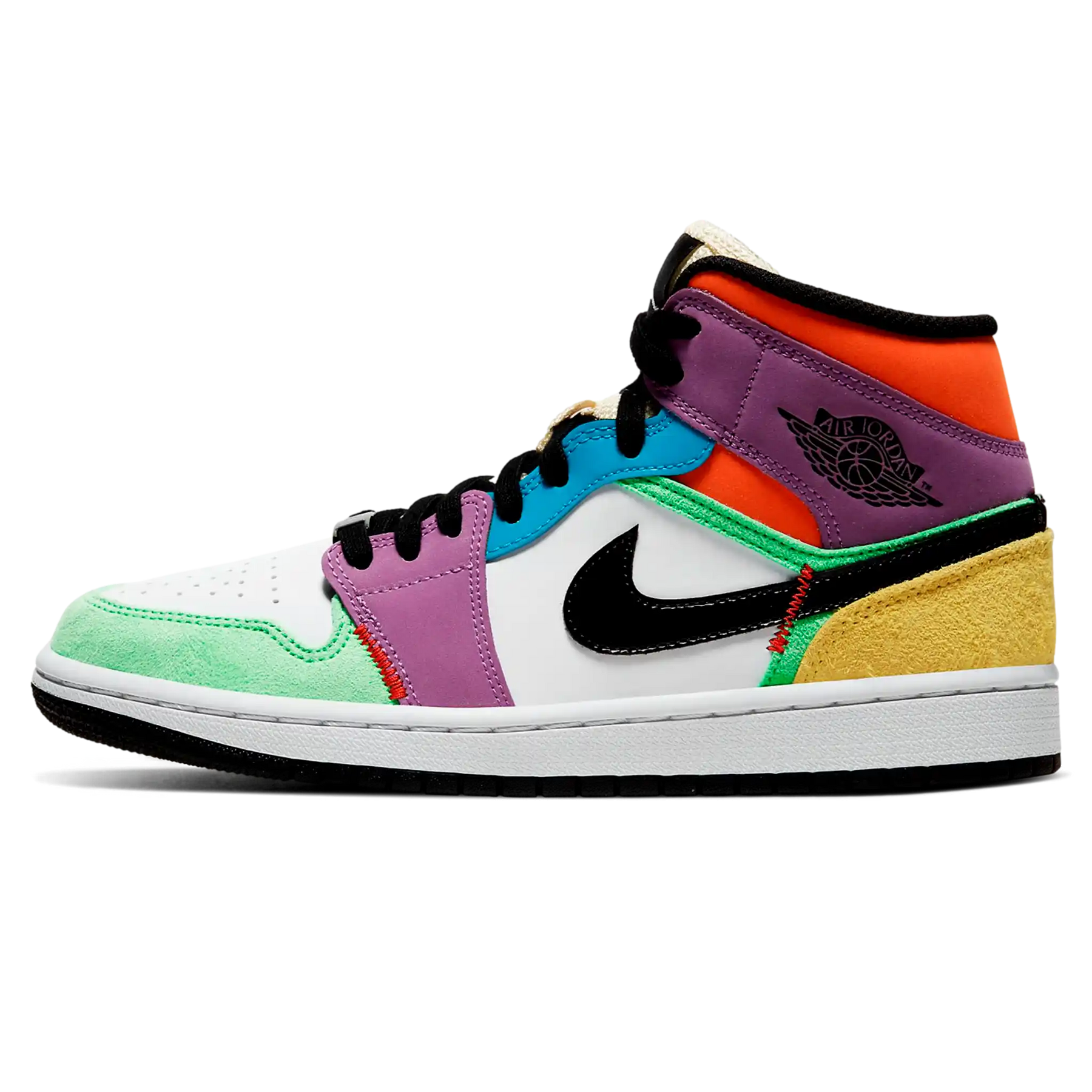 Tênis Air Jordan 1 Mid Feminino "Lightbulb" Colorido