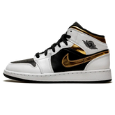 Tênis Air Jordan 1 Mid "White Gold" Branco / Dourado